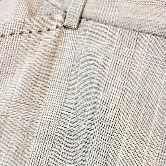 T Tahari mocha wool blend glen plaid flared mid rise dress pants size 4 - Picture 7 of 16